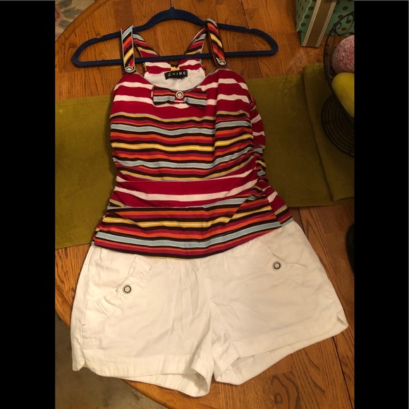 One piece striped  Romper  white bottoms - awesome - Picture 1 of 4